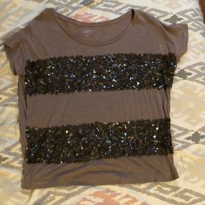 ANN TAYLOR shirt sleeve sparkly top